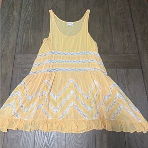 Free People Yellow and White Chemise